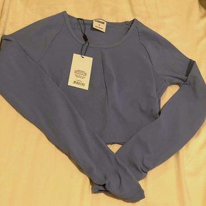 WHITNEY SIMMONS BLUE CROP TOP (S)